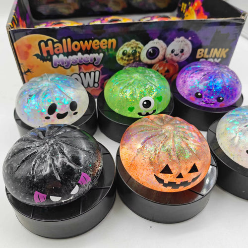 Halloween Luminous Buns Shape Soft Toy Glitter Color Dumpling Fingertip Sensory Mysterious Squeeze Toy
Pressure Ball