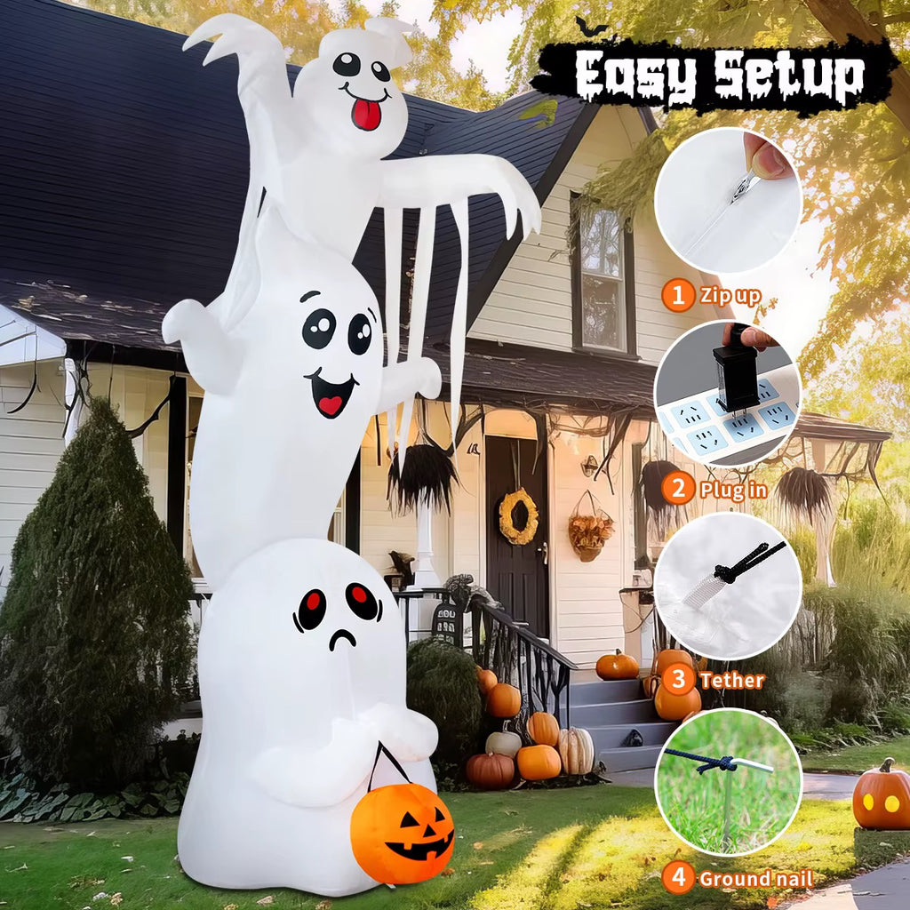Halloween Inflatables 9.8 FT Inflatable Ghost Scary Blow up Ghost Outdoor Halloween Decorations
Clearance with Built-in LEDs