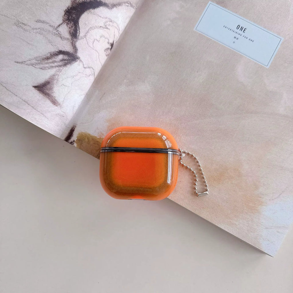 Stylish Lightweight AIRPOD Case Luminous Quicksand Design Eco-Friendly Anti-Lost Features Keychain