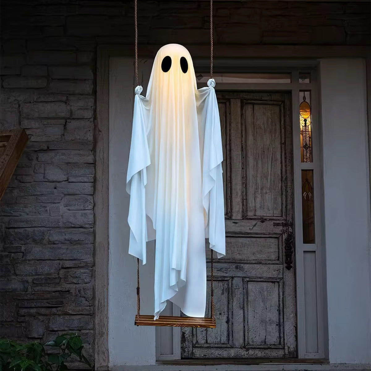 Halloween Hanging Swing Ghost Decoration Hanging Swing Ghost Cute Glowing Outdoor Decor Holiday Party Decoration
