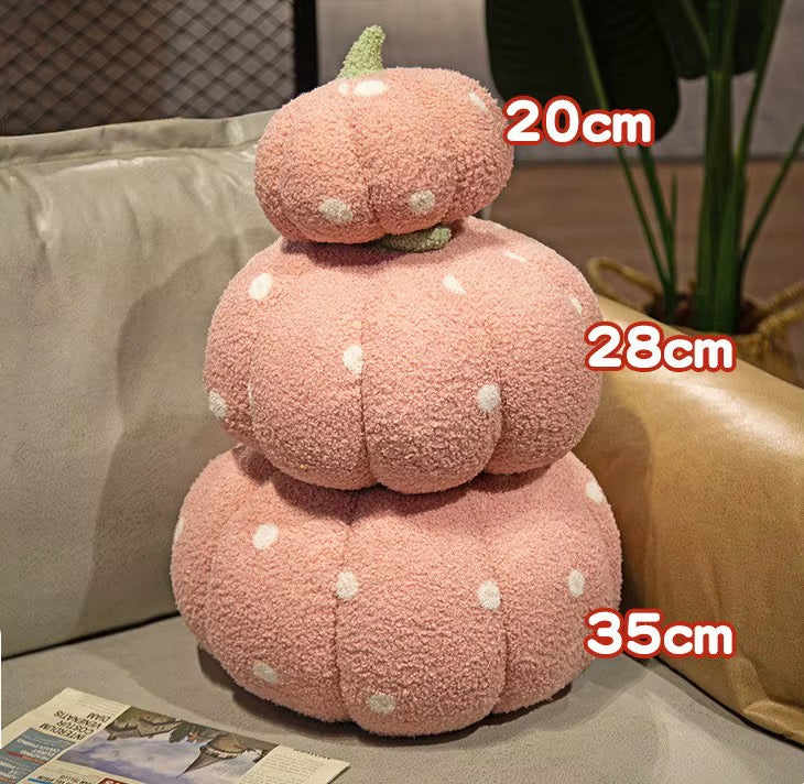 Halloween 20cm 28cm 35 cm Polka Dot Pumpkin Shaped Home Decor Pillows Soft Comfy Teddy Velvet Cushion
Pillow