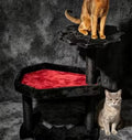 Gothic Bat Shaped Two-Tier Cat Tree Black Spider Web Plush Perches Red Lined Lounge Full Sisal Scratching
Posts Halloween Decor