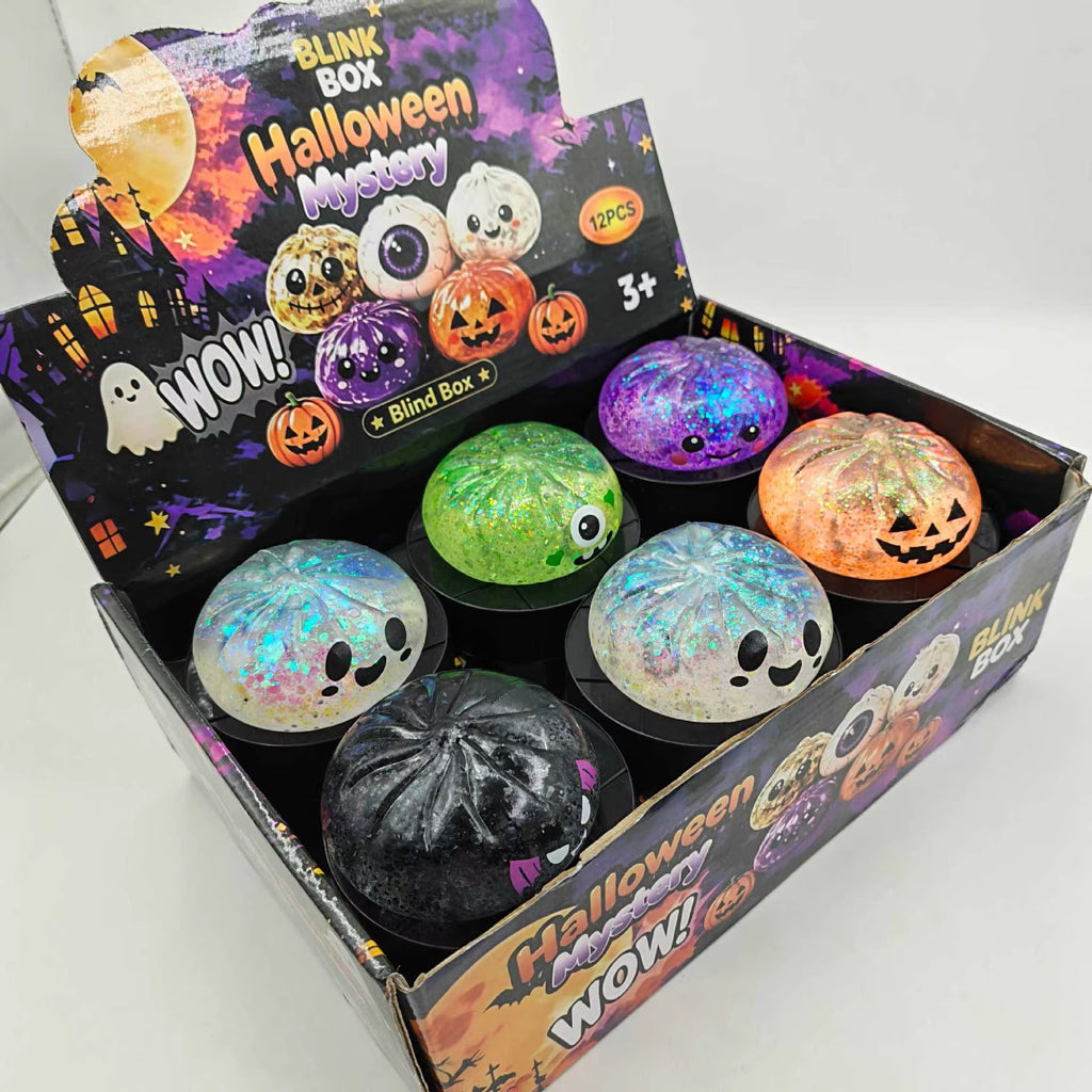 Halloween Luminous Buns Shape Soft Toy Glitter Color Dumpling Fingertip Sensory Mysterious Squeeze Toy
Pressure Ball