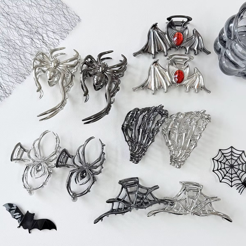 Gothic Large Metal Spider Net Ghost Hand Hair Claw Clips for Women and Girls Skeleton Spooky Halloween
Hair Styling Accessories