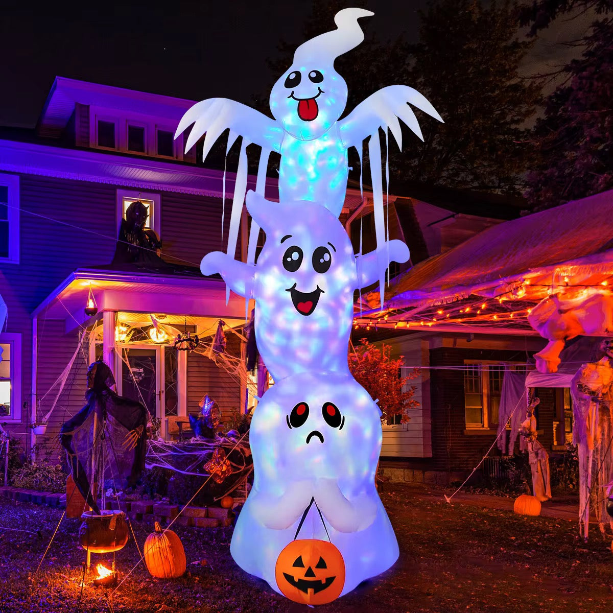 Halloween Inflatables 9.8 FT Inflatable Ghost Scary Blow up Ghost Outdoor Halloween Decorations
Clearance with Built-in LEDs