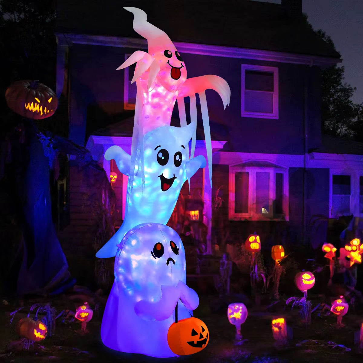 Halloween Inflatables 9.8 FT Inflatable Ghost Scary Blow up Ghost Outdoor Halloween Decorations
Clearance with Built-in LEDs