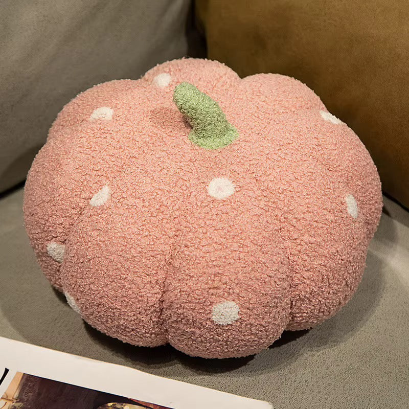 Halloween 20cm 28cm 35 cm Polka Dot Pumpkin Shaped Home Decor Pillows Soft Comfy Teddy Velvet Cushion
Pillow
