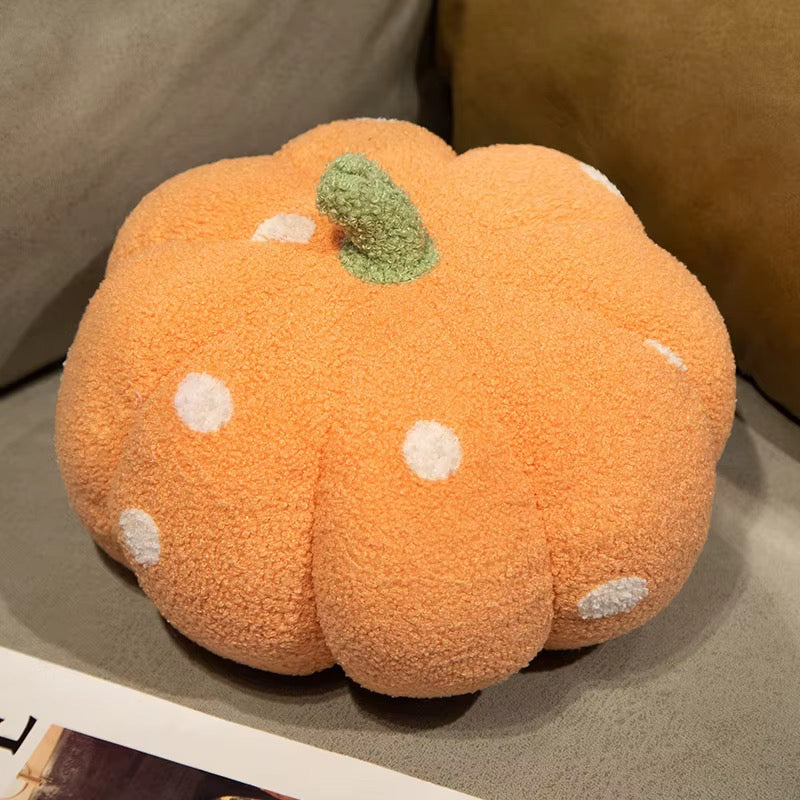 Halloween 20cm 28cm 35 cm Polka Dot Pumpkin Shaped Home Decor Pillows Soft Comfy Teddy Velvet Cushion
Pillow