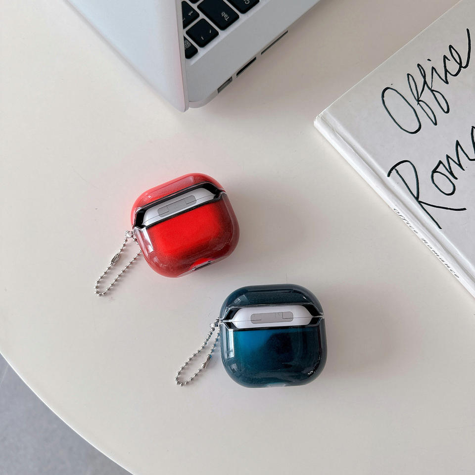 Stylish Lightweight AIRPOD Case Luminous Quicksand Design Eco-Friendly Anti-Lost Features Keychain