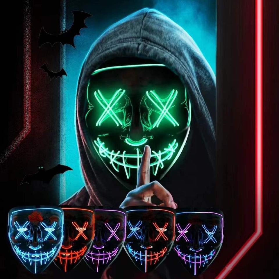 Halloween Mask LED Light up Mask and Gloves