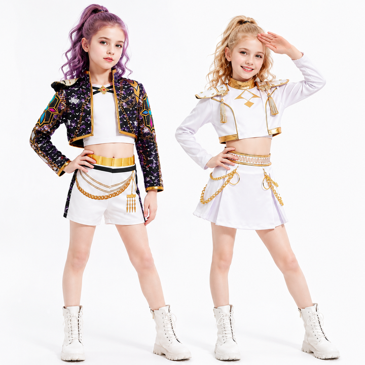 Kids Kpop Dance Costume Girls Uniform