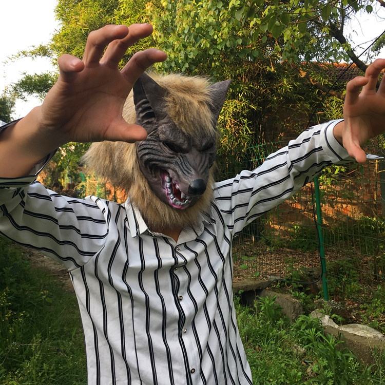 Halloween Horror Animal Wolf Head Mask for Halloween And Claws Gloves