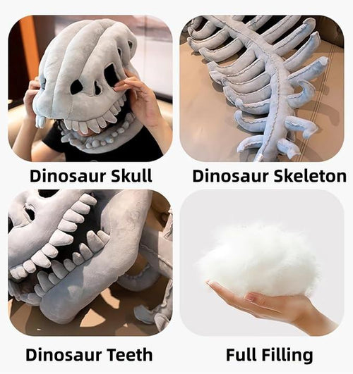 Wholesale Dinosaur Skeleton Plush Toy Costume Cozy 3D Spinosaurus Outfit Wearable Cuddly Toy for Dress up Play Halloween Costume