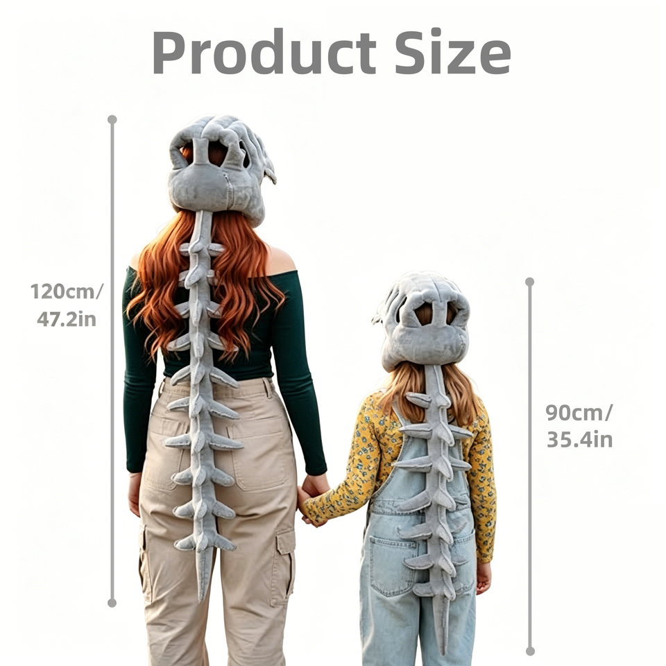 Wholesale Dinosaur Skeleton Plush Toy Costume Cozy 3D Spinosaurus Outfit Wearable Cuddly Toy for Dress up Play Halloween Costume