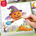 Halloween Children's Early Education Watercolor Painting Book DIY Color Filling Drawing Set for Ages 2-7