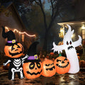 B&D 4ft Outdoor Halloween Luminous Inflatable Pumpkin Ghost Family Yard Display Built-in LED Lights