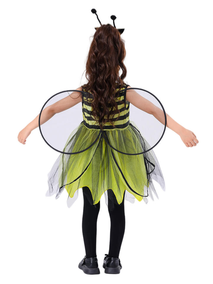 Girls Ladybird Little Bee Costume With Headband and Wings Children Animal