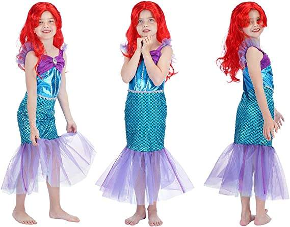 Little Girls Mermaid Princess Costume for Girls