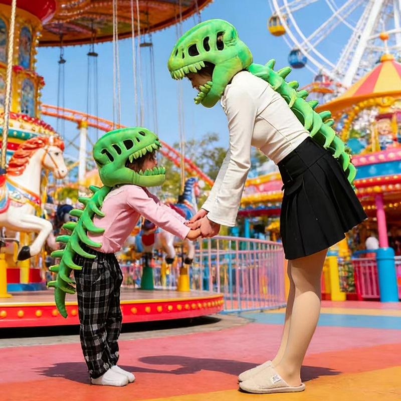Wholesale Dinosaur Skeleton Plush Toy Costume Cozy 3D Spinosaurus Outfit Wearable Cuddly Toy for Dress up Play Halloween Costume