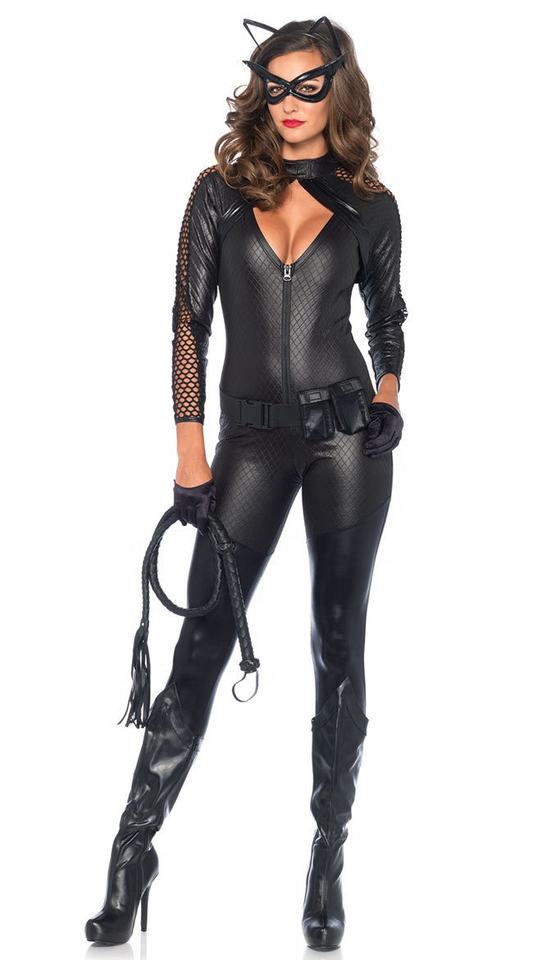 Women's Fullbody Black Catsuit Halloween Costume