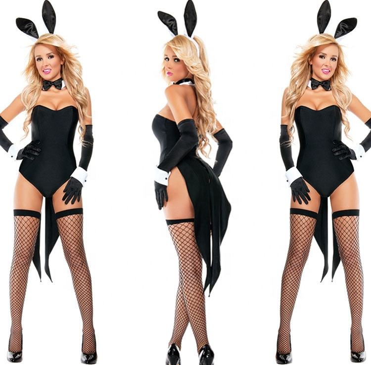 Anime Womens Bunny Girl Costume One Piece Bodysuit