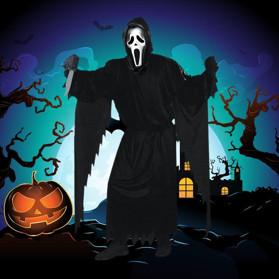 Halloween Party Devil May Cry Scream of the Dark God Cosplay Ghost Adult Scary Dark Reaper Costume