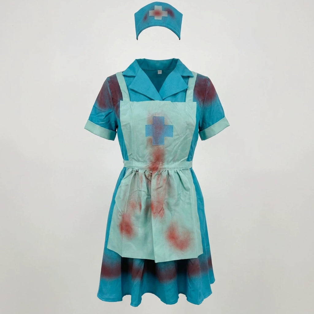 Zombie Nurse Costume Bloody Horror Cosplay Outfit