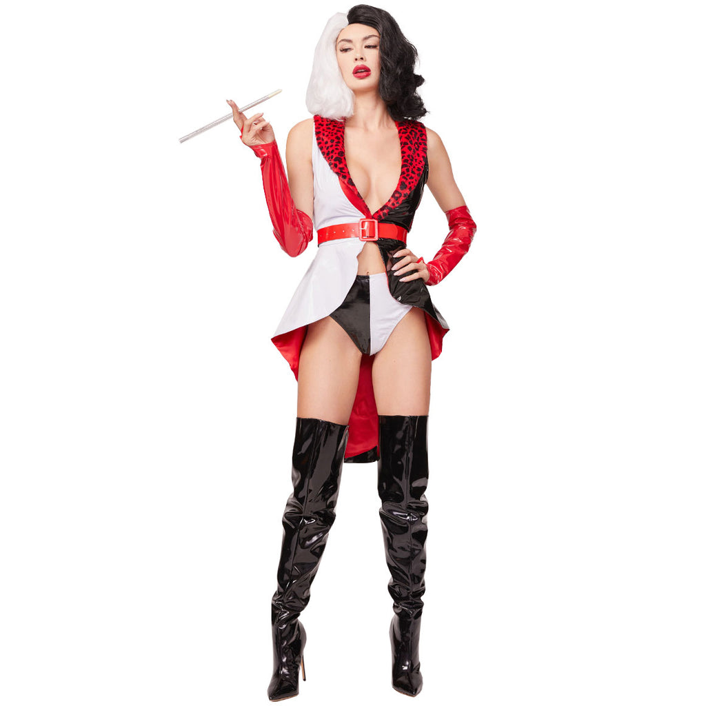 n Cruella Inspired Costume Black White Villain